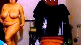 Russian BBW With Mega Boobs On Webcam