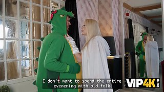 Vip4k. a role-playing game with grandpa concludes with a cum shots on her sexy body