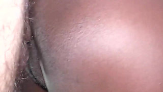 Nice Boobs Skinny Ebony Creampied by a Big Cock