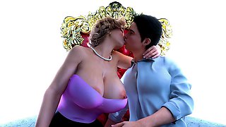 Nympho in a micro bikini going wild in a 3D cartoon fantasy