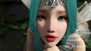 Animated fairy takes the orc's monster cock in anal and ends with huge facial shots