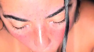 Mexicana blowjob with her big boobs