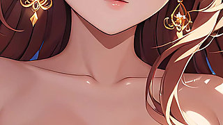 Soft Starlight a Beautiful Young Woman with Glowing Eyes in Animated Style