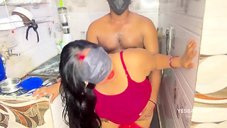 Blindfolded Hot Indian Wife Kitchen Sex with Husband Hardcore Blindfold Fucking Hindi Video
