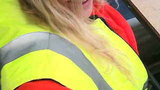 Kiity Queen Teasing and Showing off in the Warehouse. Blond Mature MILF