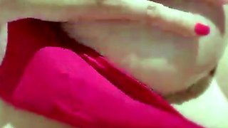 Outdoor solo scene with Ivana masturbating pussy