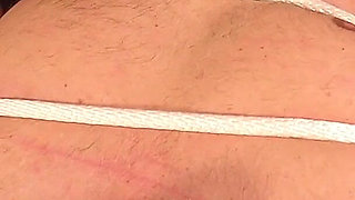 Tied up Male Slave Has to Clean the Mistress’s Hairy Pussy of His Own Cum Until She Orgasms