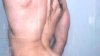 Amateur shower and masturbation