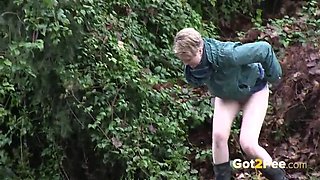 Public Pissing For Desperate Blonde