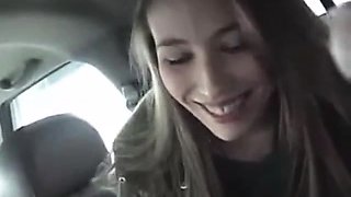 Amateur Teen Blowjob & Cum Swallow In Car
