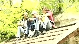 Young chick fucking old dick outdoor