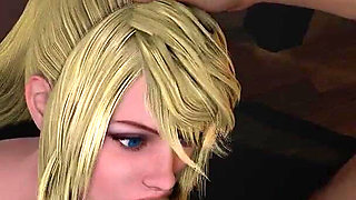 Samus Double Penetration with Dildo in BDSM Bondage Sex