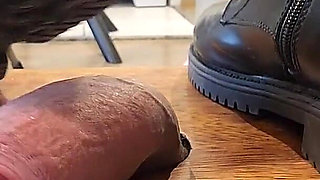 No Mercy Hard CBT on Table - Squeezing Slave Cock with Combat Boots - Goddess Kiffa - Cock Trample - Cock Squeeze - CBT Table