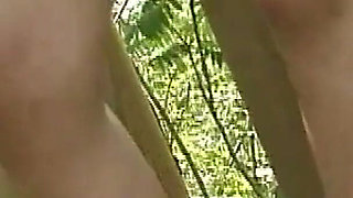 Shameless Blonde Slut Has Solo Sex in the Woods