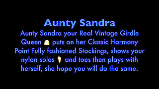 Aunty Sandra Putting Her Classic Stockings on 459