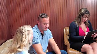 Fat dick for thick milf doctor and petite teen on therapy