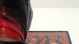 Laura is gagged with a lips mouth gag, throath fucked for long time and swallows cum