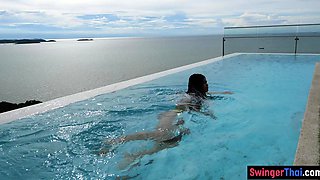 Bubble butt Thai teen fucked hard doggy