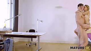 Mature4k. blonda mature has cunt packed with mans cock instead of paying