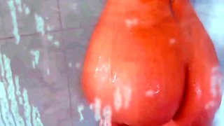 Hot milf milks in the shower while you stroke your big