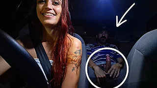 Redhead Teen Fanny Squirting in Risky Car Handjob - Public Outdoor Masturbating