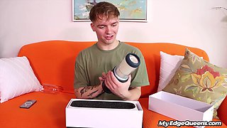 Teasing dirty 21yo slut loves jerking dick with sex toys