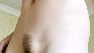 Amateur shaved blonde in fishnet stockings