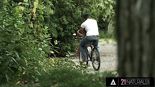 21 naturals - from pedals to sensation - nicole love's legs & snatch take on a monster cock outdoors