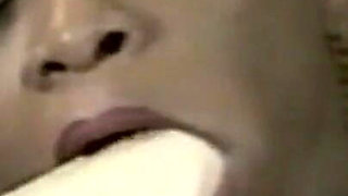 Horny Mature Babe Stuffs Hairy Pussy with Throbbing Banana