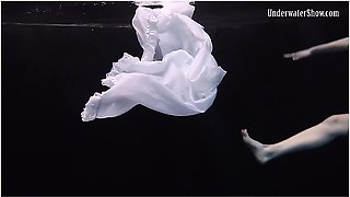 Dark Pool Vibes With White Dress Girl