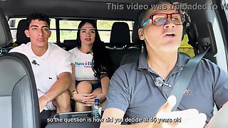 Colombian MILF fucks a young man with a HUGE SHAFT in the car - Juan Bustos ROAD