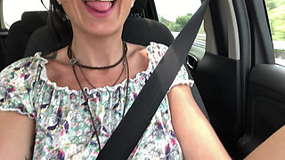 Driving and Showing You My Pussy