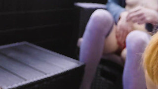 Outdoor Ass Fucking - Hot Threesome on the Balcony