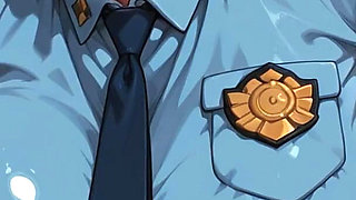 Blue Hair Ai Fanart Police Officer