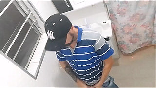 Naughty Girl Enters the Men's Bathroom of the Bar!