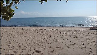 What The Hell Is He Doing? Caught A Hottie On A Public Beach