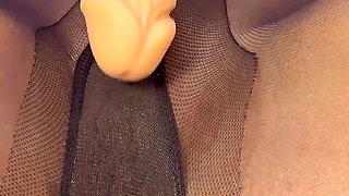 Pantyhose Tease Ends up with Blowjob & Cumshot on Soles