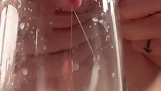 Petite MILF Milks Huge Titties Into Cup