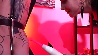 Inanna Justice and Lady Syene Subject Tied Slave to Anal Hook Penetration - Double Domme Anal Training Part 5