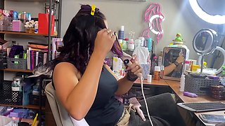 Big boobed busty girl make this self shot video