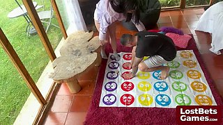 Amelia And Lucas Join For A Sizzling Strip Twister Game - Close Up POV Blowjob After Lost Bet