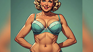 Retro Pinup Bra and Panties Art