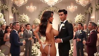 Cuckold Husband Watches Wedding Guests Touch Bride on All Fours – AI Hentai 3D Cartoon