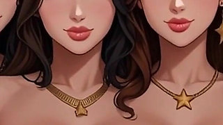 Group of Lovely Women Bounce Breast (ai Animation)