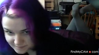 Emo Goth Girl's Foot Fetish Webcam Show