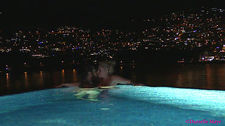 Couple Go for Late Skinny Dip Fondle