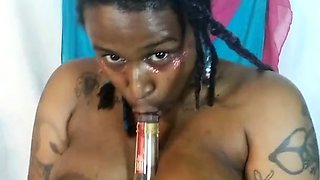 Thicc Ebony w/Fat Jiggly Ass and Tits Strips Down for Solo