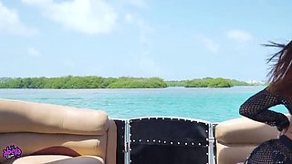 Abella Olsen Secret Island Fuck - Outdoor Boat Sex Creampie POV
