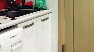 Fucking a Sexy Maid in the Kitchen When Her Husband Isn't Home