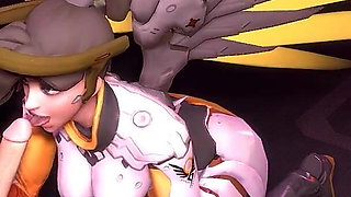 Mercy Sucks Dick on Her Knees in POV Overwatch Parody